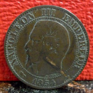 1854 Bb Second Empire Of France Napoleon Iii 5 Centimes Coin Km 777.  3 photo