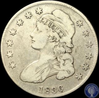 1836 P Vf/xf Silver Liberty Capped Half Dollar 168 photo