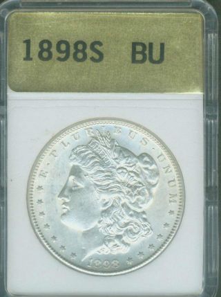 1898 - S Morgan Silver Dollar Uncirculated Bu +++ Policy photo