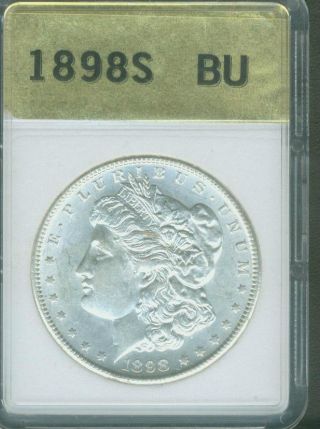 1898 - S Morgan Silver Dollar Uncirculated Unc / Bu - Policy photo
