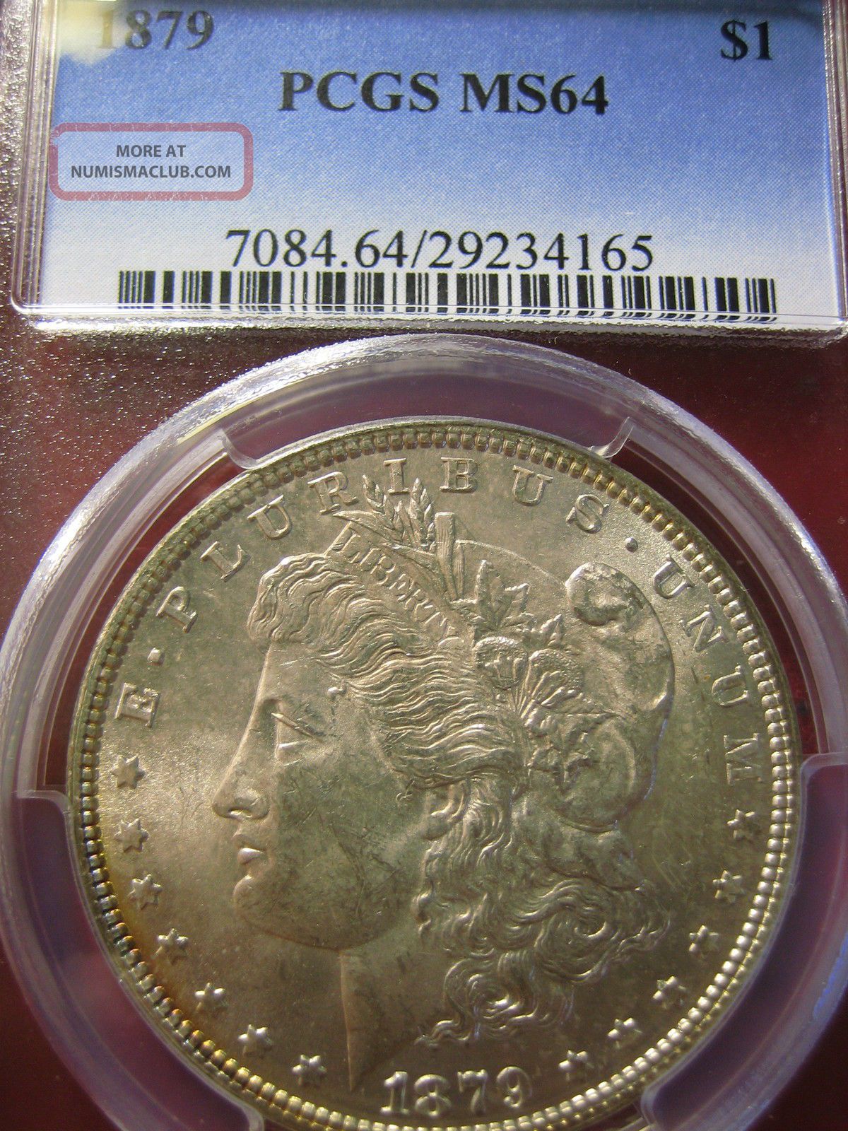 1889 - P Morgan Silver Dollar, Certified Pcgs Ms - 64