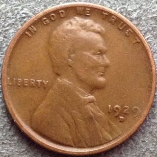 1929 - D Lincoln Wheat Cent Penny.  C196 photo