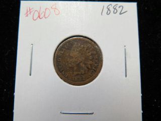 1882 1c,  Indian Head Cent.  Average Circulated Coin.  0608 photo