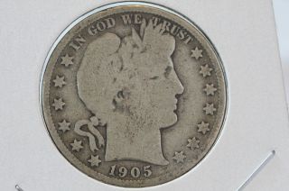 1905 - S 50c Barber Half Dollar Ealry Date Coin 
