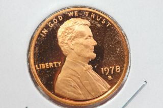 1978 - S 1c Lincoln Memorial Cents Brilliant Uncirculated Proof Red Penny photo