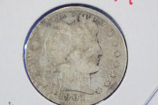 1901 25c Barber Quarter Well Circulated Coin 1901 photo