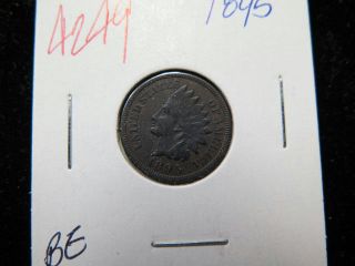 1895 1c,  Indian Head Cent,  Average Circulated Coin.  4249 photo
