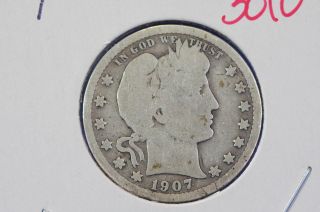 1907 25c Barber Quarter Well Circulated Barber Coin Store 3710 photo