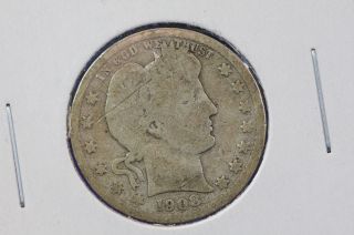 1908 - D 25c Barber Quarter Well Circulated $coin Store 1250 photo