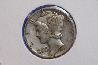1937 10c Mercury Dime Average Circualted Coin $coin Store 1617 photo