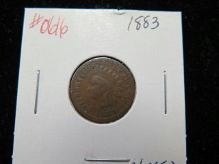 1883 1c,  Indian Head Cent,  Average Circulated Coin.  0616 photo