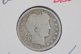 1897 - O 25c Barber Quarter Better Date Well Circulated Coin 2950 photo