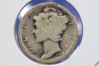 1918 - S 10c Mercury Dime,  Well Circulated Coin.  $coin Shop$ 6213 photo