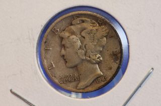 1941 - D 10c Mercury Dime Circulated Collectible Coin 6541 photo