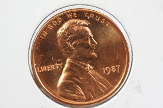 1987 1c Lincoln Memorial Cents Brilliant Uncirculated Red photo