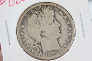 1899 - O 50c Barber Half Dollar Well Circulated Coin $cash Back$ 0226 photo