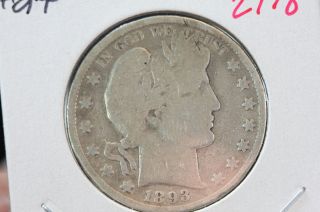 1893 50c Barber Half Dollar Average Circualted Coin $cash Back$ 2778 photo