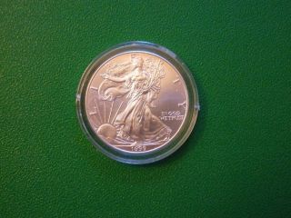 1999 Liberty Silver Dollar 1 Oz.  Fine Silver (clear Cased) photo