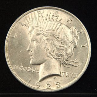 1923 Peace Silver Dollar Bu (b9464) photo
