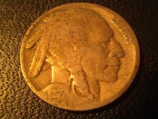 1927 Buffalo Indian Head Nickel,  Sharp Date Good Mottos,  Partial Horn photo