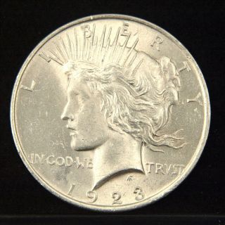 1923 Peace Silver Dollar Bu (b9466) photo