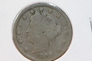 1892 5c Liberty (v) Nickel - Some Liberty - Circulated Coin - Cash Back - 1930 photo