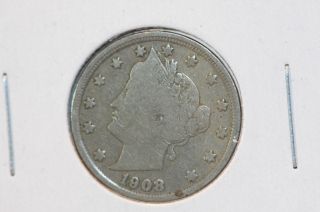 1908 5c Liberty (v) Nickel - Some Liberty - Circulated Coin - Cash Back - Coin Shop 1979 photo