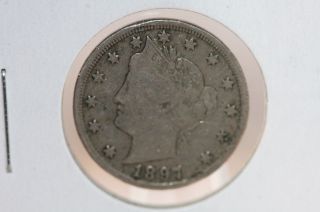 1897 5c Liberty Nickel - Circulated Coin - Partial Liberty - Cash Back - Coin Shop 2201 photo