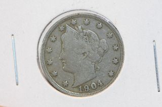 1904 5c Liberty (v) Nickel - Some Liberty - Circulated Coin - Cash Back - Coin Shop 1957 photo