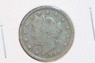 1899 5c Liberty (v) Nickel - Partical Liberty - Circulated Coin - Cash Back - 1939 photo