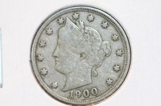 1900 5c Liberty (v) Nickel - Partical Liberty - Circulated Coin - Cash Back - 1943 photo