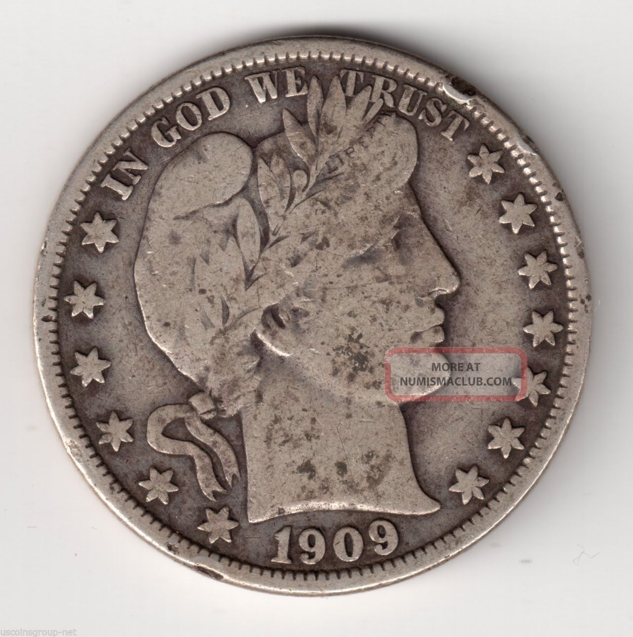 1909 - O 50c Barber Silver Half Dollar