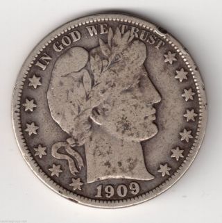 1909 - O 50c Barber Silver Half Dollar photo