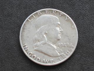 1949 - D Franklin Half Dollar 90% Silver U.  S.  Coin D0211 photo