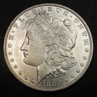 1880 - O Morgan Dollar Usa Silver Au+ photo