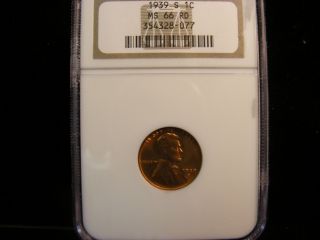 1939 - S Lincoln Wheat Cent Ms66 Red photo