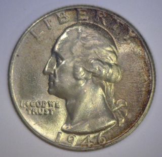 1946 D Washington Silver Quarter Gw 25c Choice Bu Brilliant Uncirculated Unc photo