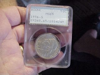 1936 - S Boone Half Dollar Early Commemorative Pcgs Ms65 In Early First Holder photo
