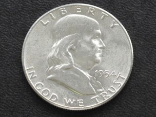 1954 - P Franklin Half Dollar Silver U.  S.  Coin A4936 photo