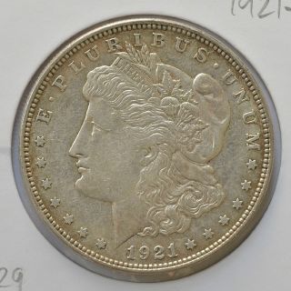 1921 - D Us $1 Morgan Dollar 90% Silver Coin - Xf (id 29) photo
