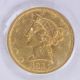 1855 - C Pcgs Au50 $5 Liberty Gold Gold (Pre-1933) photo 1