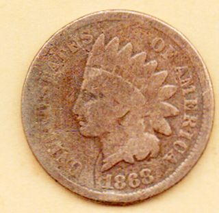 1868 1c Bn Indian Cent Circulated But Scarce & In photo
