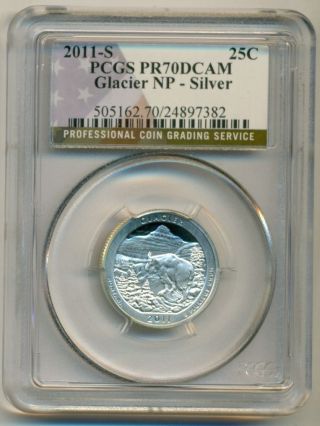 2011 S Silver Glacier Np Quarter Proof Pr70 Dcam Pcgs Flag photo