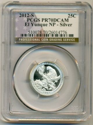 2011 S Silver El Yunque Np Quarter Proof Pr70 Dcam Pcgs Flag photo