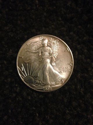 1992 - 1 Oz.  American Silver Eagle Mintage 5,  540,  068 Minted No Rsv photo