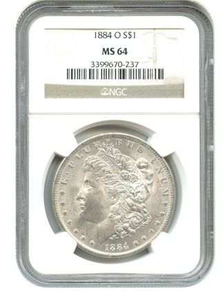 1884 - O $1 Ngc Ms64 Morgan Silver Dollar photo