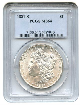 1881 - S $1 Pcgs Ms64 Morgan Silver Dollar photo