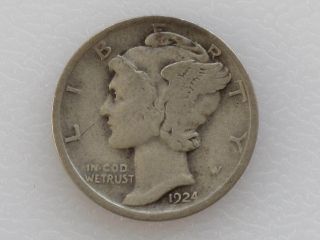 1924 - D Mercury Dime 90% Silver U.  S.  Coin D7072 photo