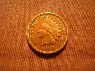 1903 Indian Head,  Detailed Coin A117 photo