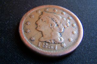 1851 Braided Hair Cent photo